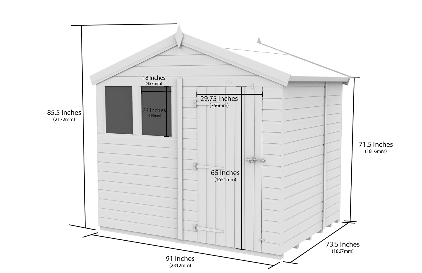 Sheds DIY Apex Garden Shed 8 ft Width