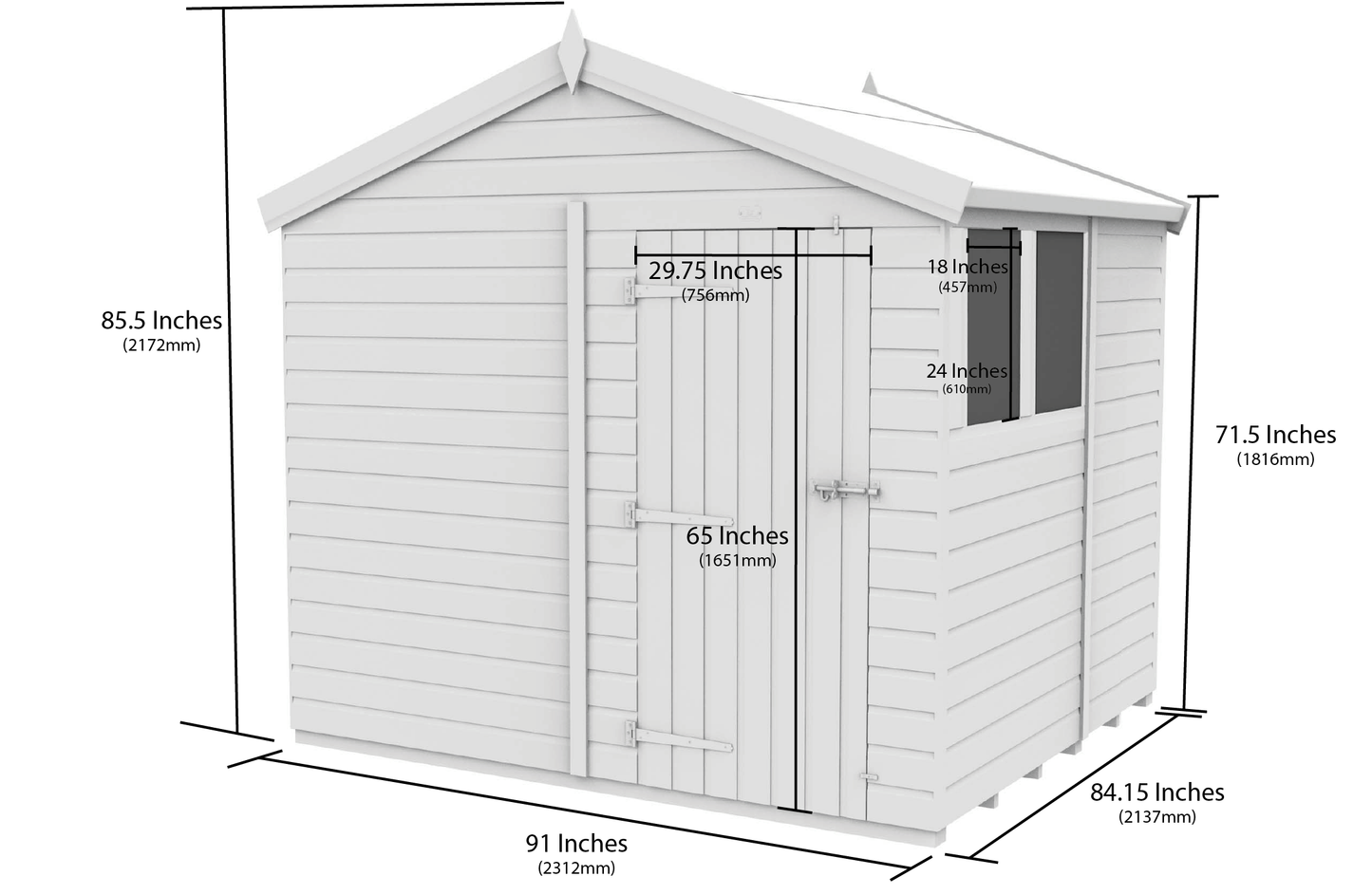 Sheds DIY Apex Garden Shed 8 ft Width