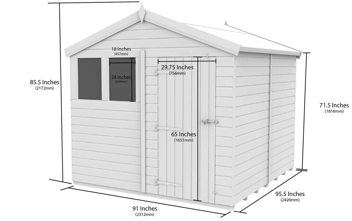 Sheds DIY Apex Garden Shed 8 ft Width
