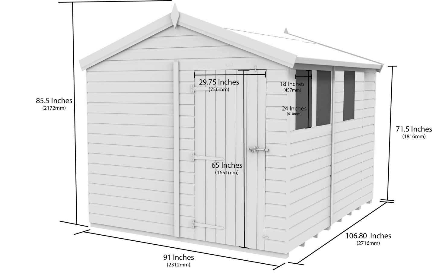 Sheds DIY Apex Garden Shed 8 ft Width