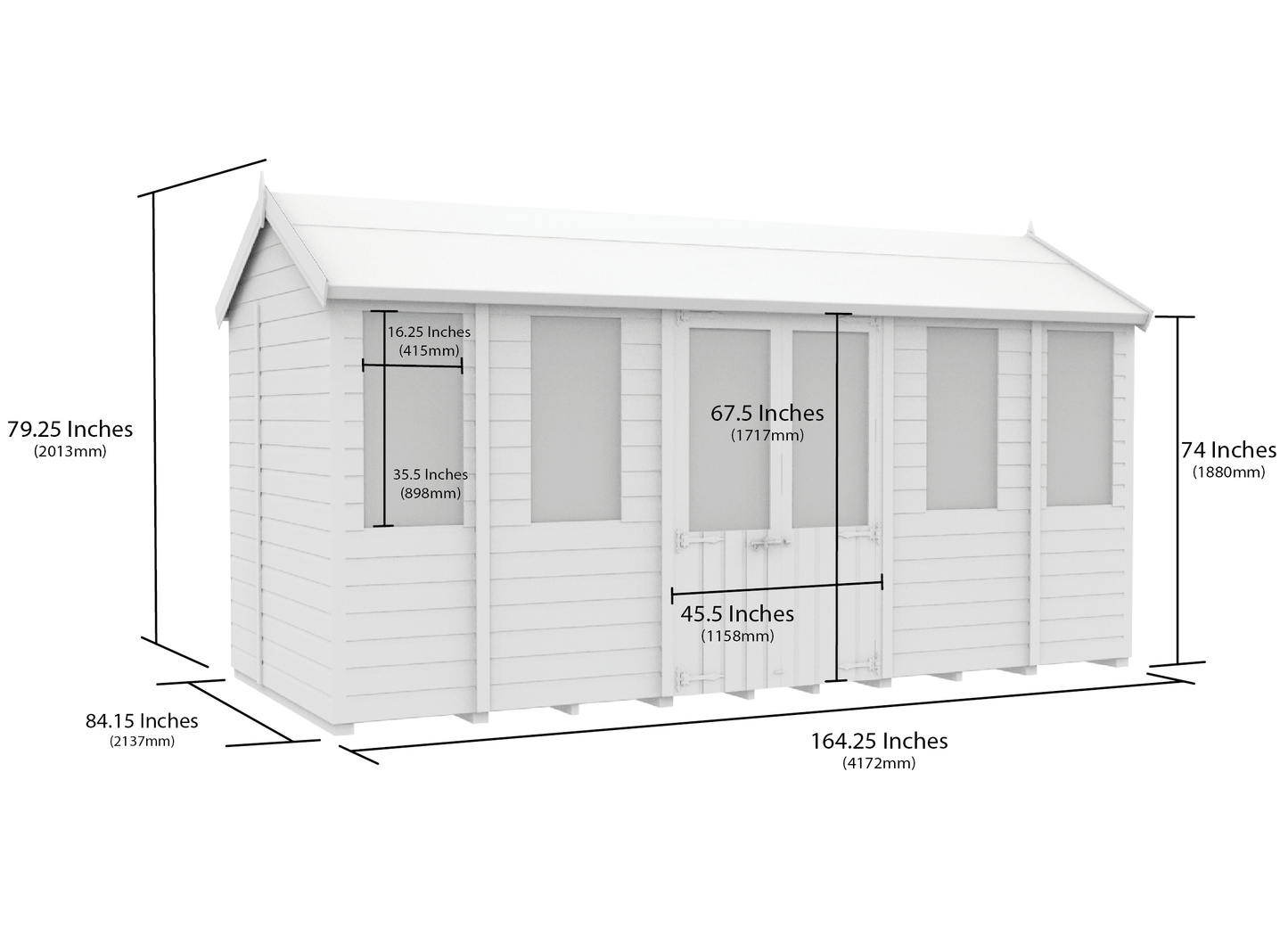 Sheds DIY Apex Summer Shed 7 ft Width