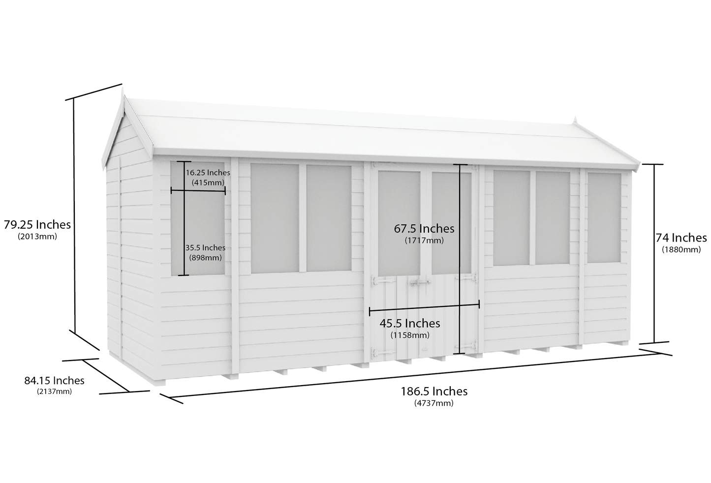 Sheds DIY Apex Summer Shed 7 ft Width