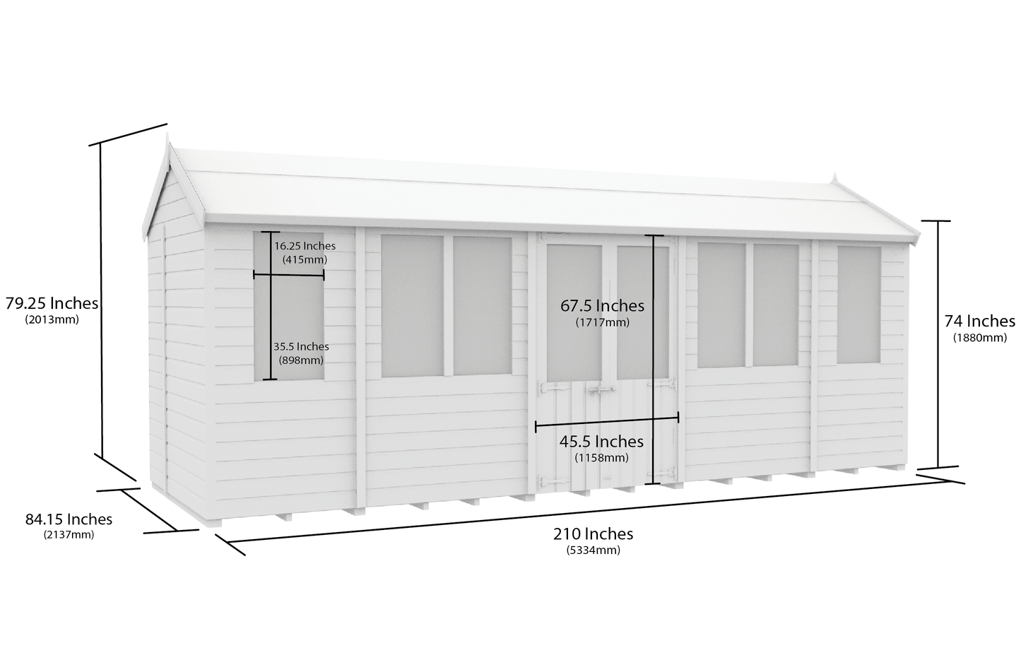 Sheds DIY Apex Summer Shed 7 ft Width