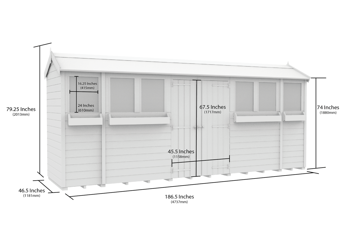 Sheds DIY Apex Summer Shed 4 ft Width