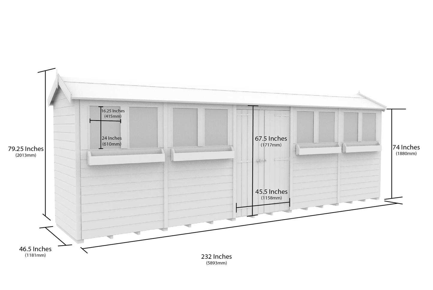 Sheds DIY Apex Summer Shed 4 ft Width