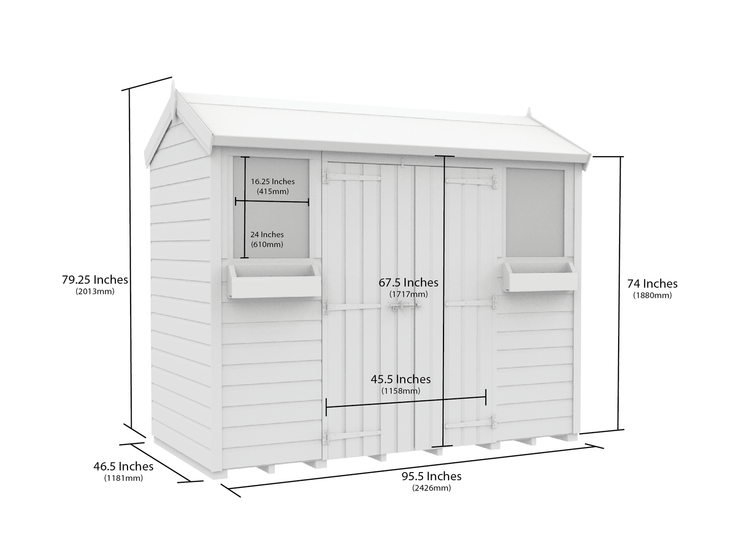 Sheds DIY Apex Summer Shed 4 ft Width