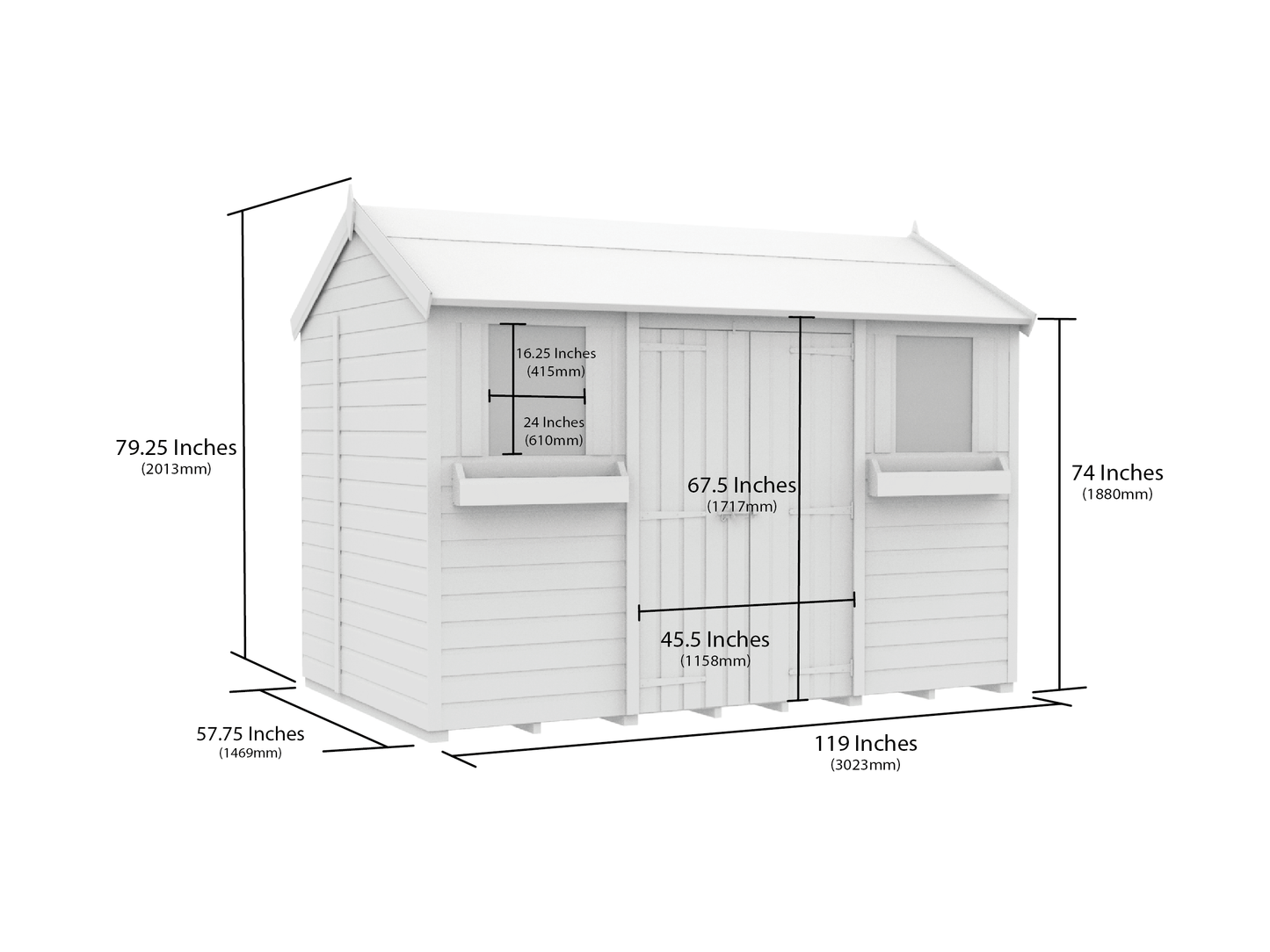 Sheds DIY Apex Summer Shed 5 ft Width