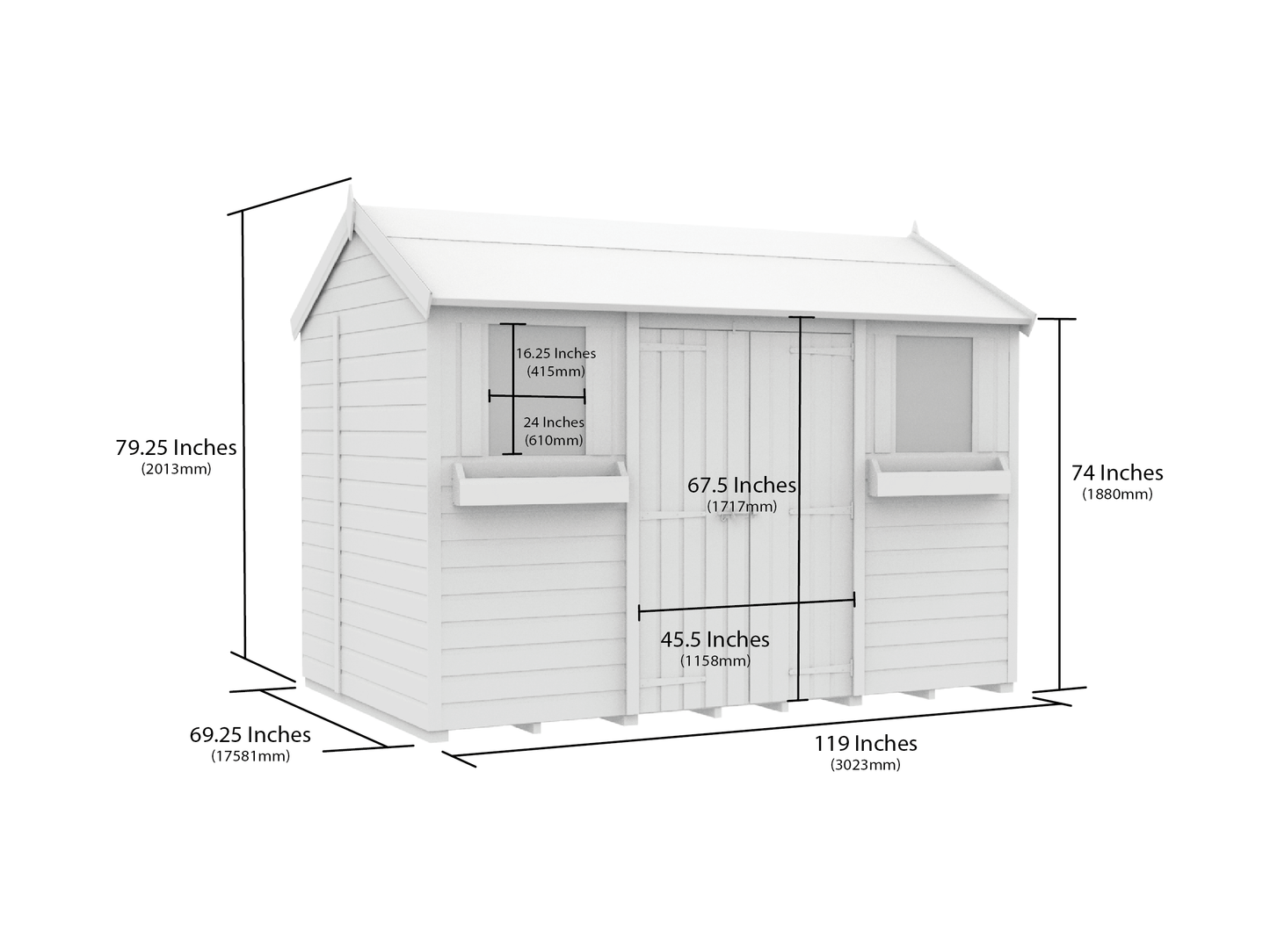 Sheds DIY Apex Summer Shed 6 ft Width