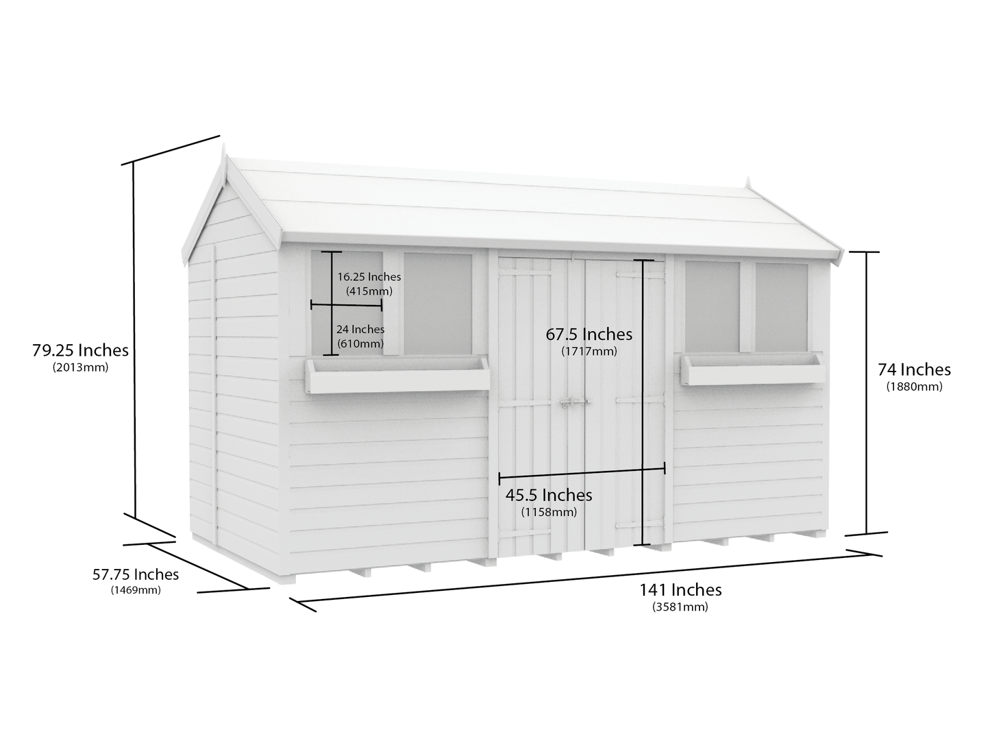 Sheds DIY Apex Summer Shed 5 ft Width
