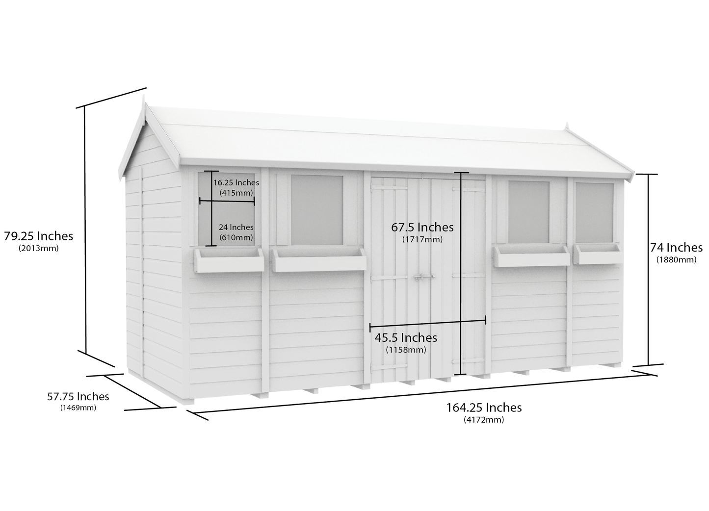 Sheds DIY Apex Summer Shed 5 ft Width