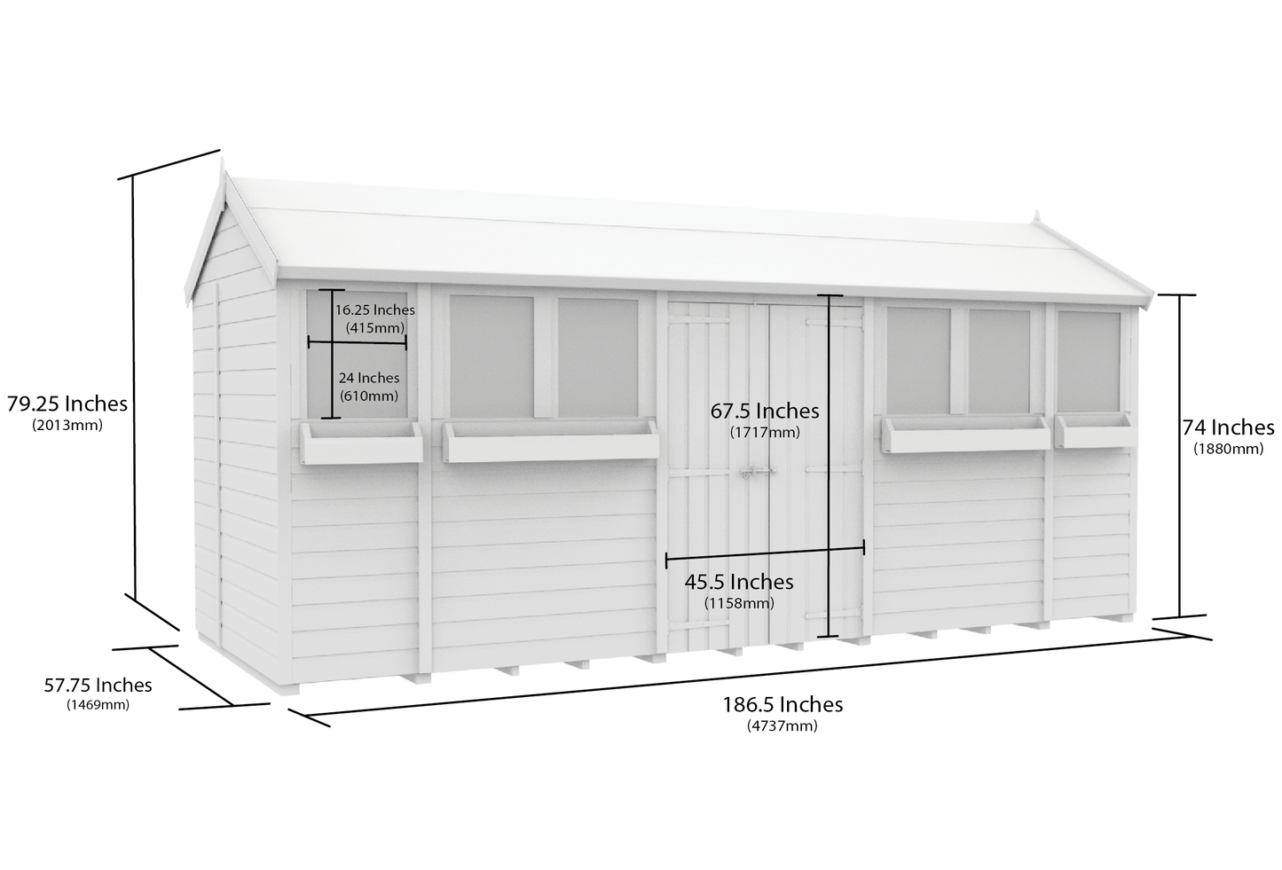 Sheds DIY Apex Summer Shed 5 ft Width