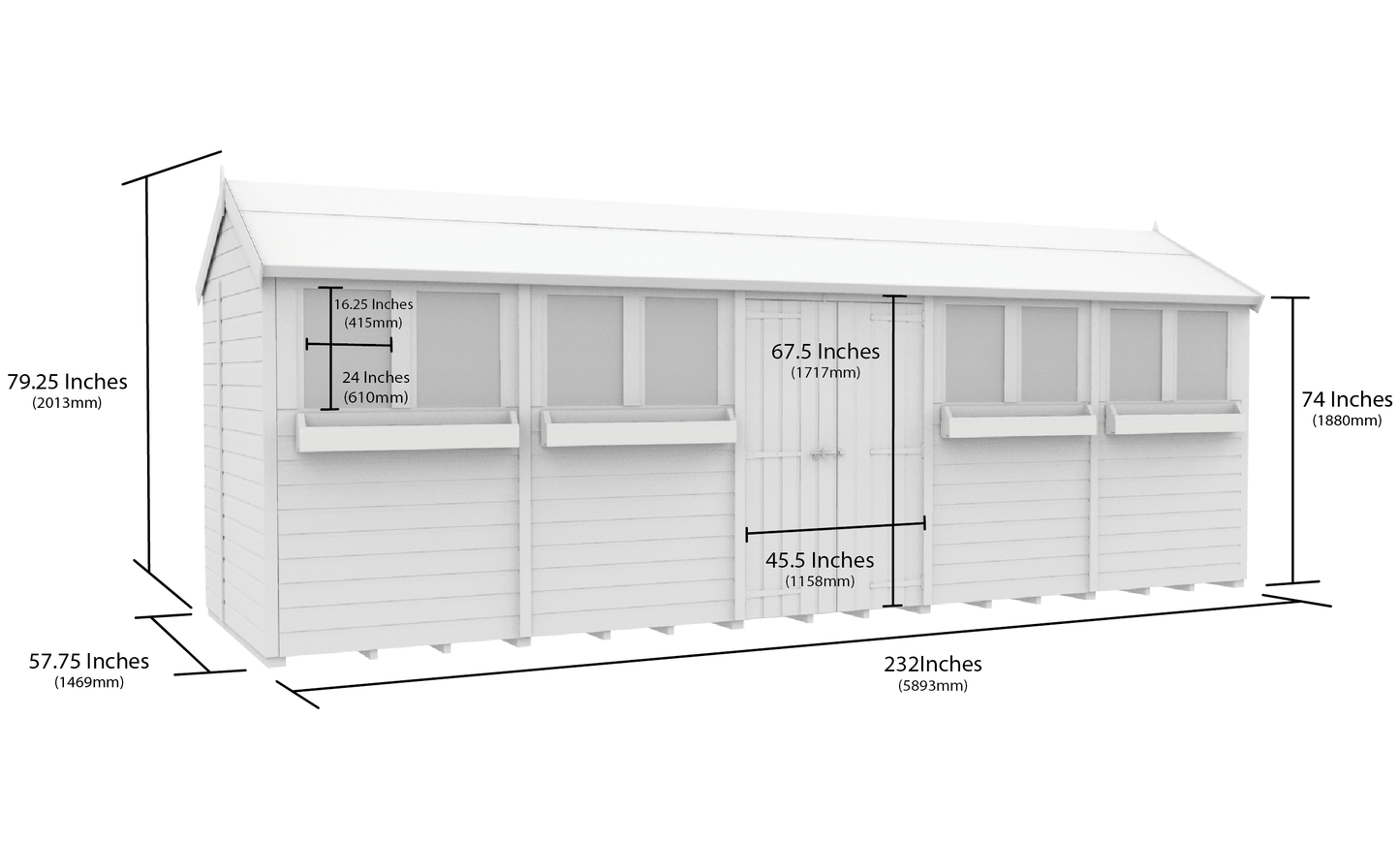 Sheds DIY Apex Summer Shed 5 ft Width