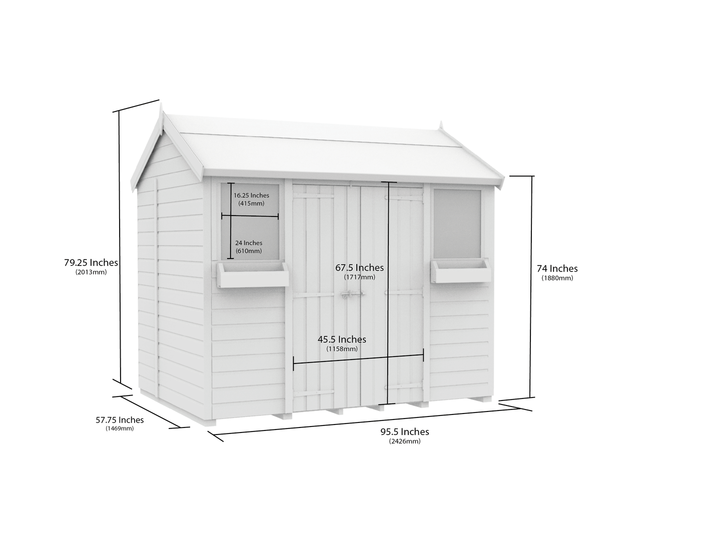Sheds DIY Apex Summer Shed 5 ft Width