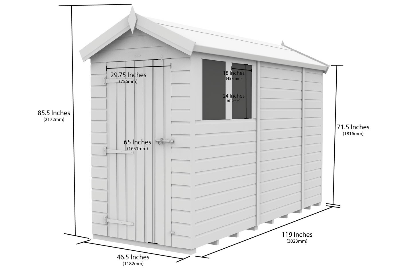 Sheds DIY Apex Garden Shed 4 ft Width