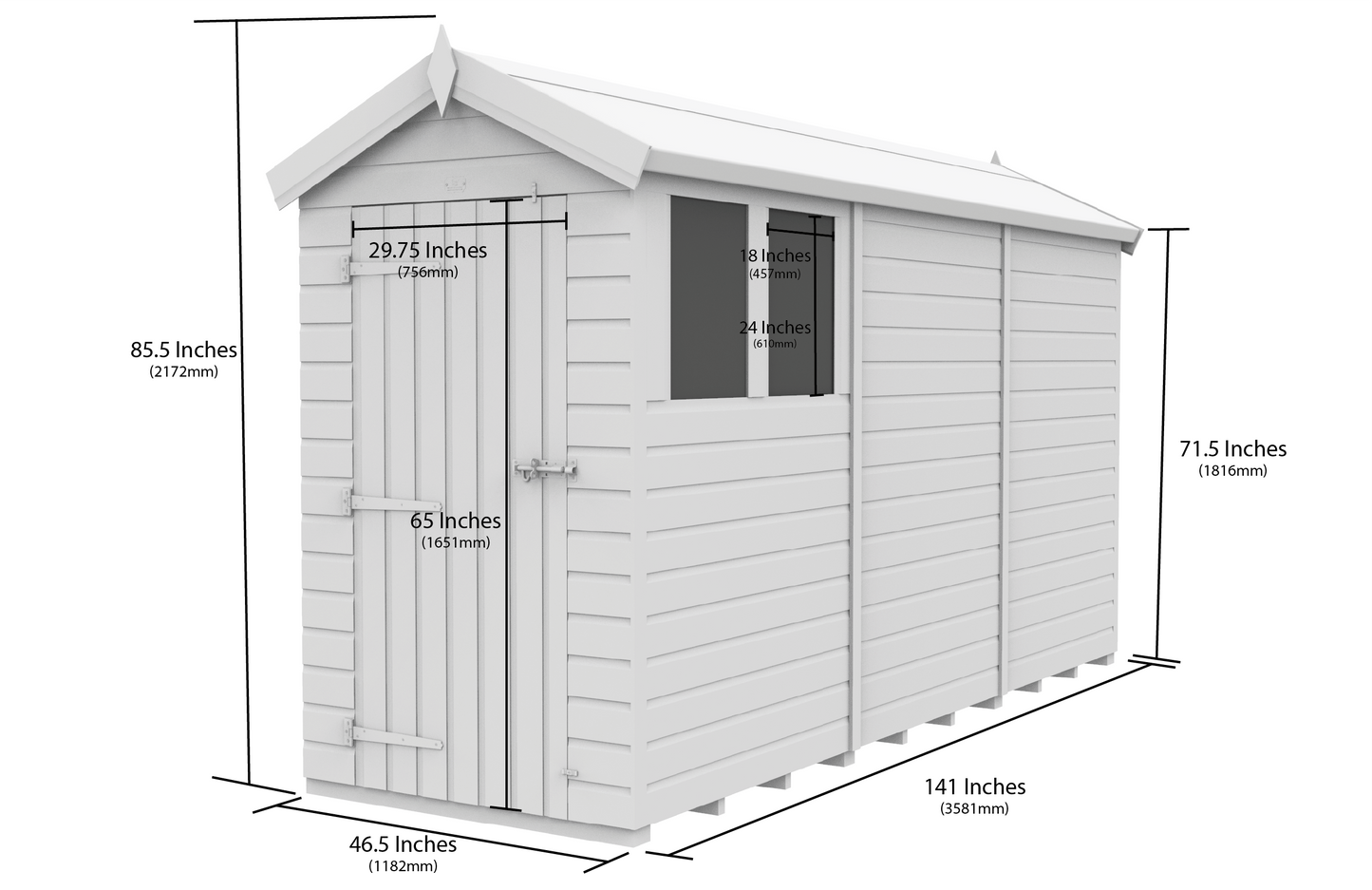 Sheds DIY Apex Garden Shed 4 ft Width