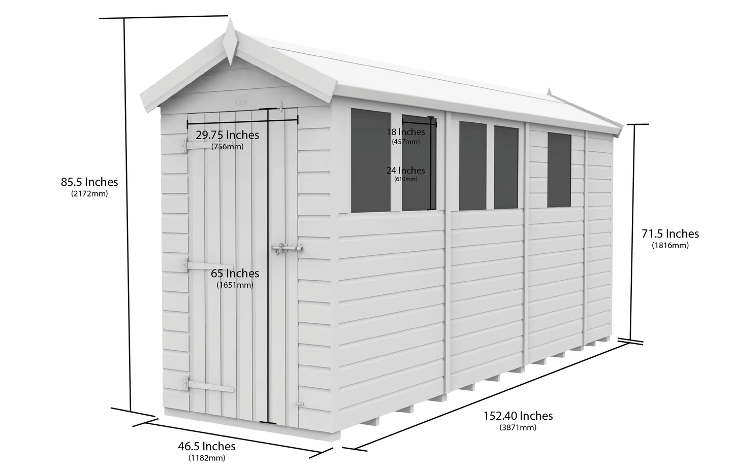 Sheds DIY Apex Garden Shed 4 ft Width