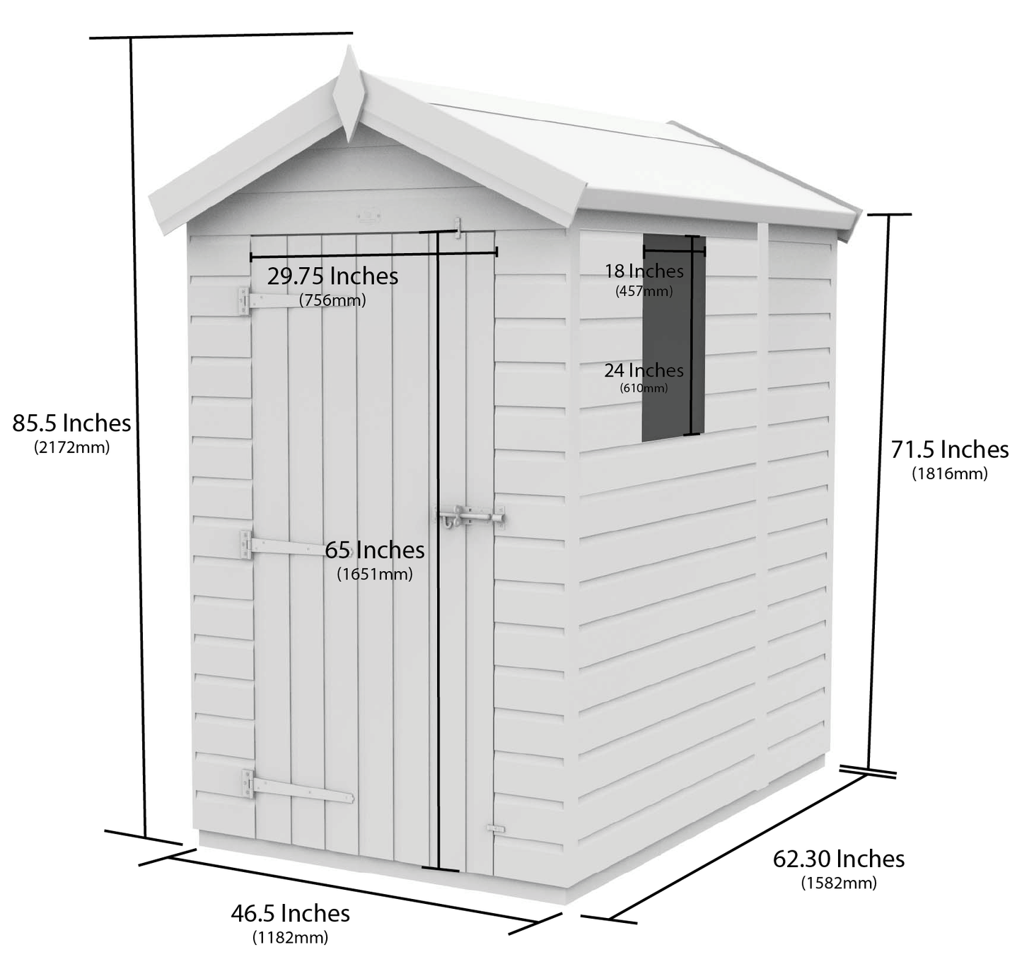 Sheds DIY Apex Garden Shed 4 ft Width