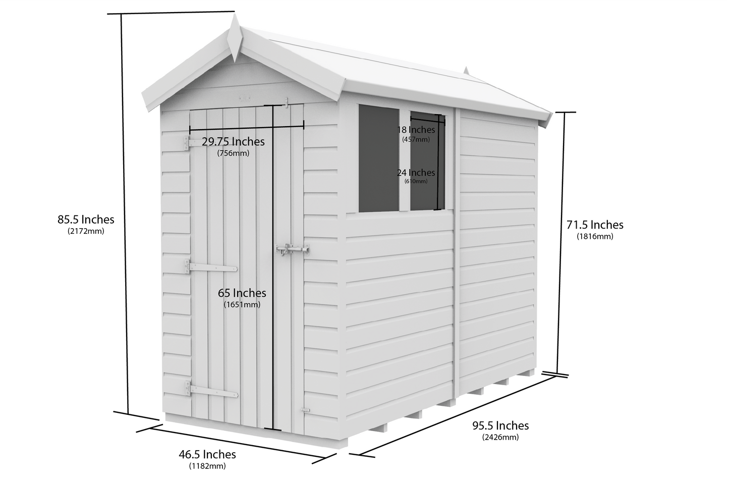 Sheds DIY Apex Garden Shed 4 ft Width