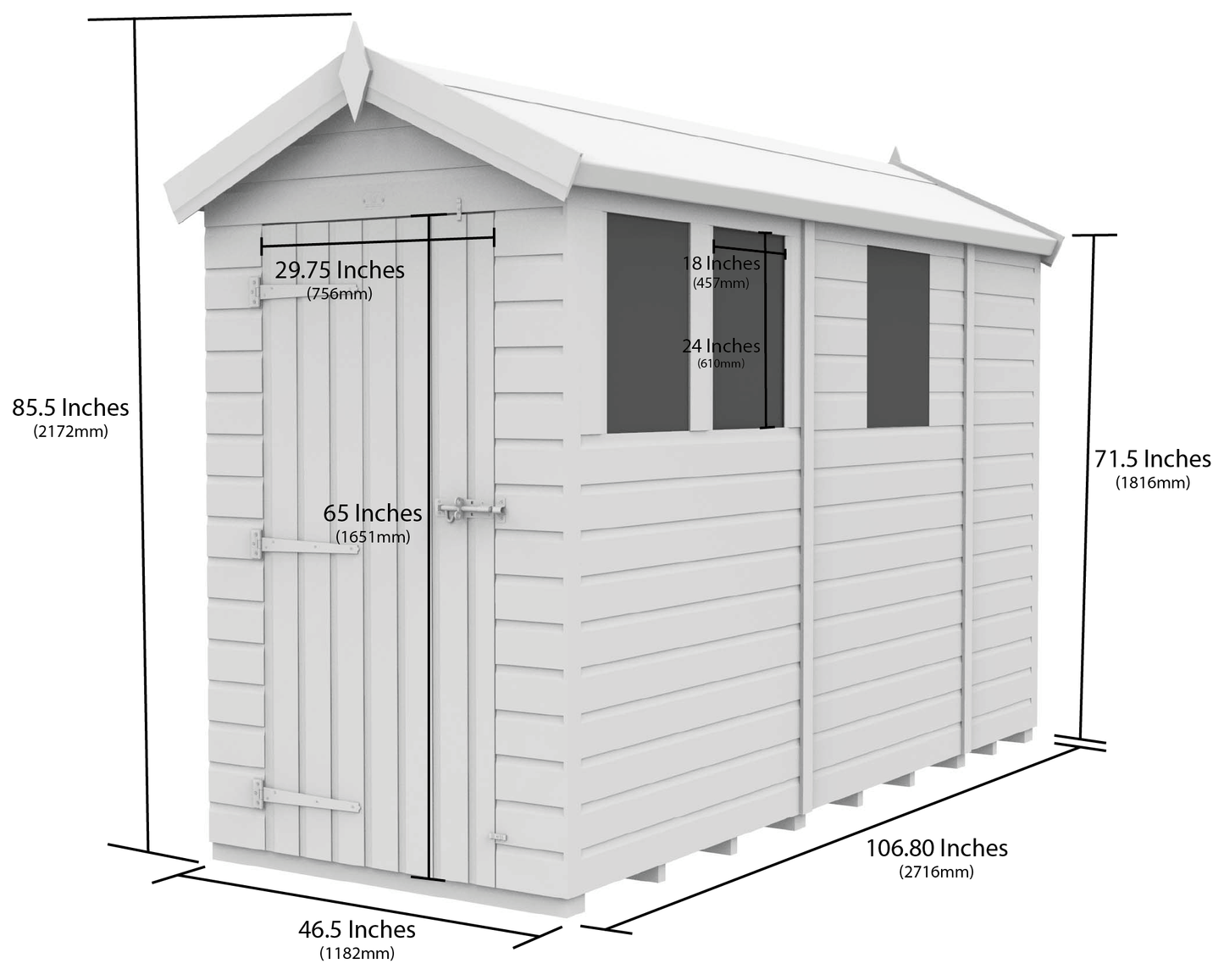 Sheds DIY Apex Garden Shed 4 ft Width