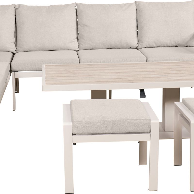 Pacific Lifestyle - Aruba Outdoor Corner Seating Set with Adjustable Table