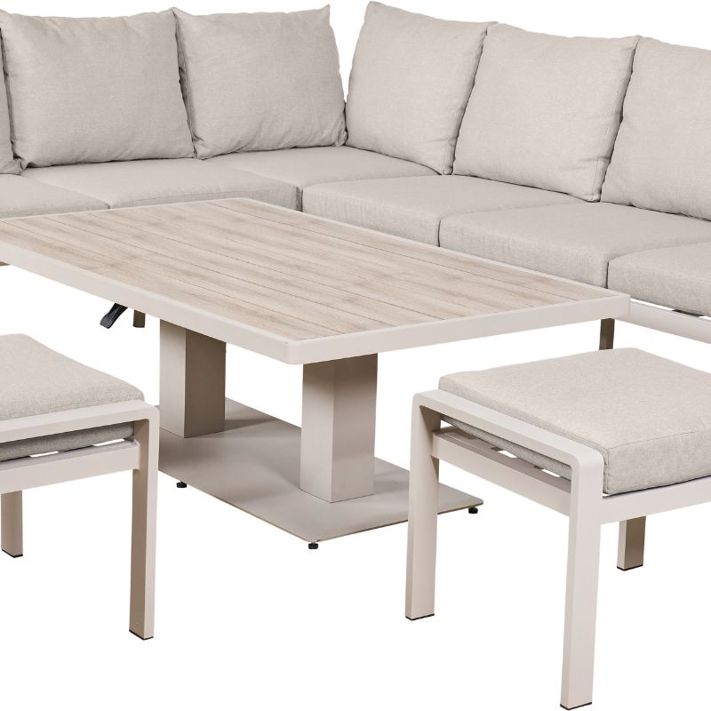 Pacific Lifestyle - Aruba Outdoor Corner Seating Set with Adjustable Table