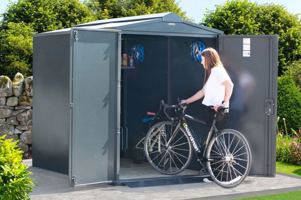 Asgard Centurion 4X Bike Storage 5' x 7' Metal Cycle Shed - Police approved -Installation Available