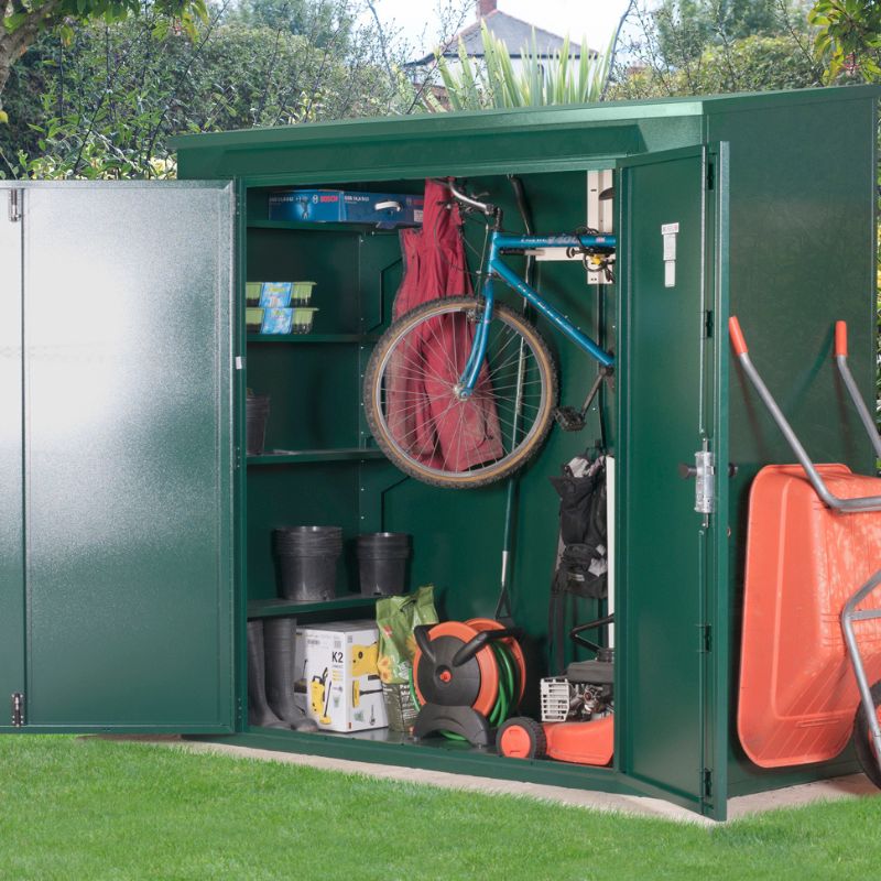 Asgard Trojan Plus 6ft 9"x 3ft 2" Metal Garden and Bike Shed - 5 point locking