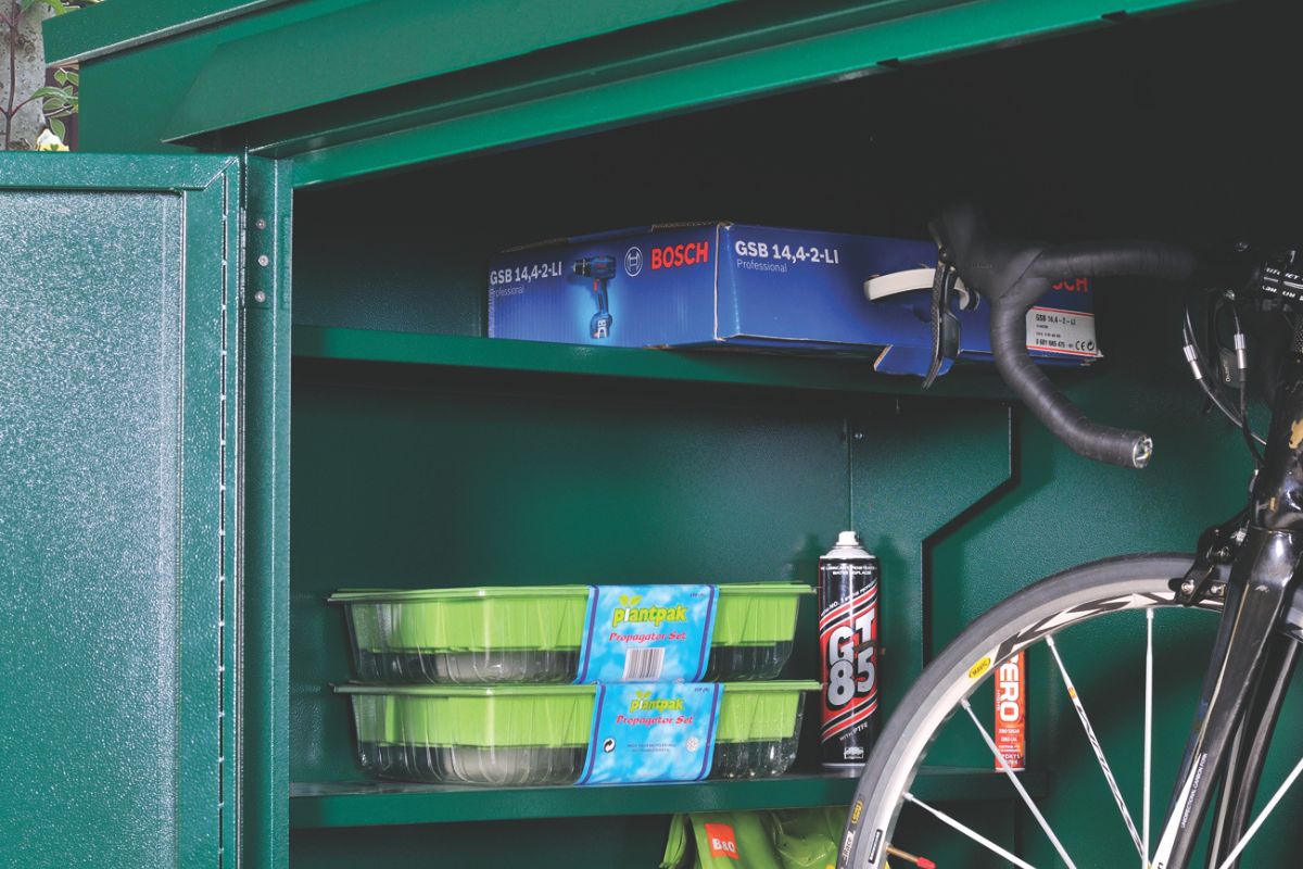 Asgard Trojan Plus 6ft 9"x 3ft 2" Metal Garden and Bike Shed - 5 point locking
