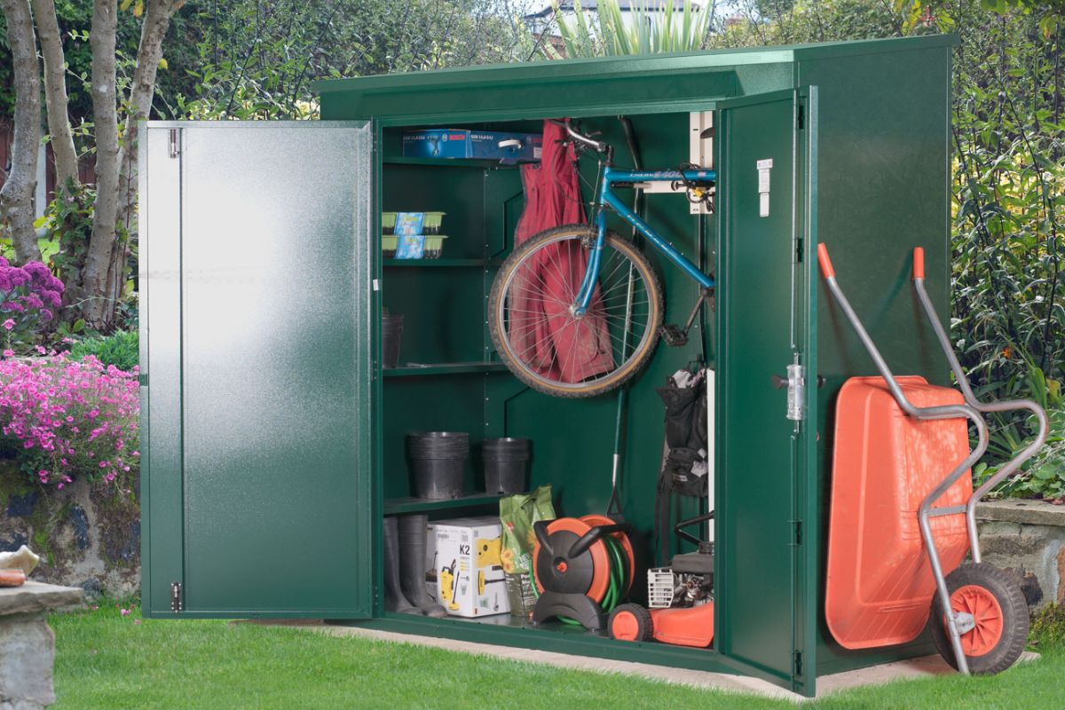 Asgard Trojan Plus 6ft 9"x 3ft 2" Metal Garden and Bike Shed - 5 point locking
