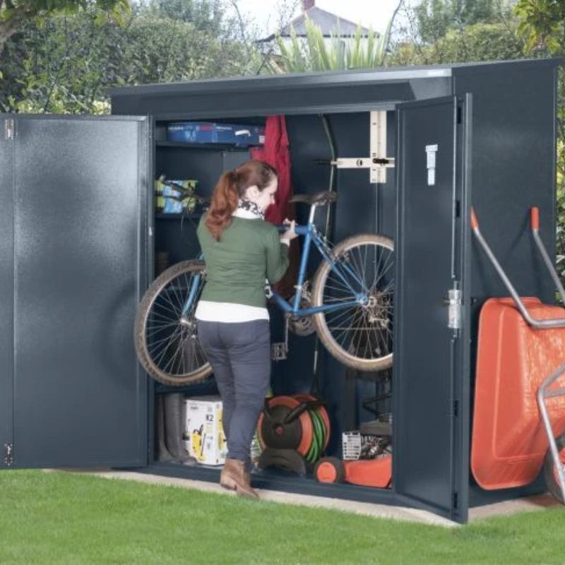 Asgard Trojan Plus 6ft 9"x 3ft 2" Metal Garden and Bike Shed - 5 point locking