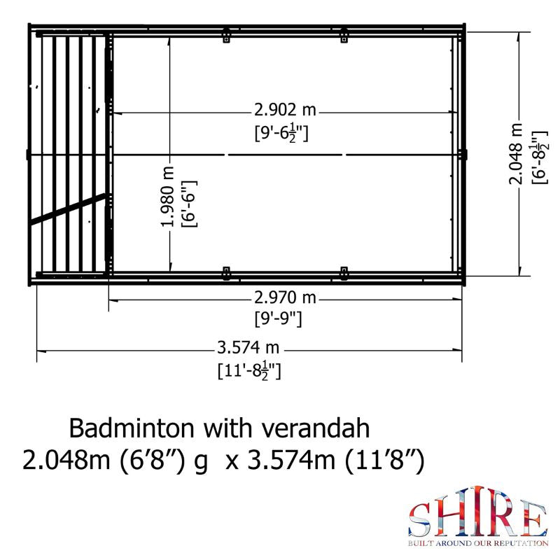 Shire Badminton and Veranda 7X10 Summerhouse