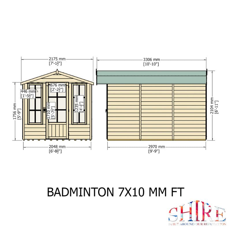 Shire Badminton 7x10 Summerhouse