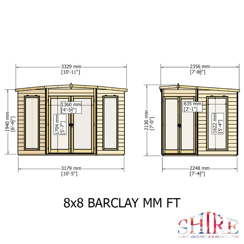 Shire Barclay 8x8 Summerhouse