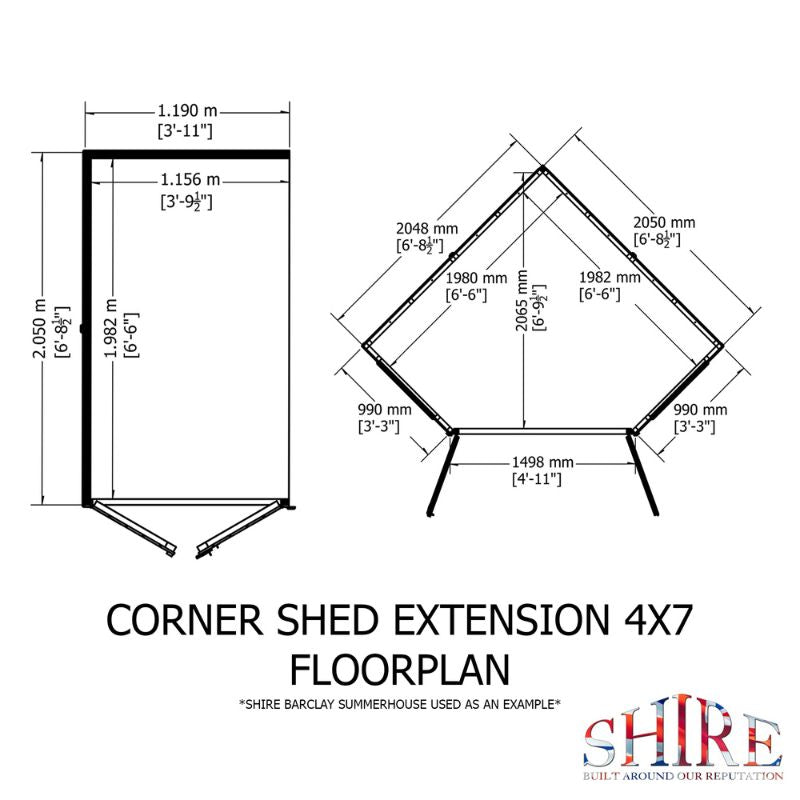 Shire Barclay With Side Shed 7x11 Summerhouse