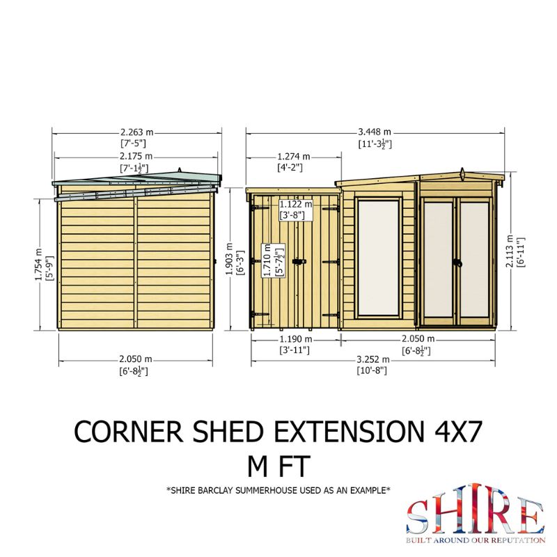 Shire Barclay With Side Shed 7x11 Summerhouse