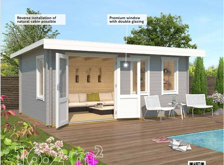 Lasita Baruda 53 Garden Log Cabin 16.7ft X 10.8ft 40mm thickness