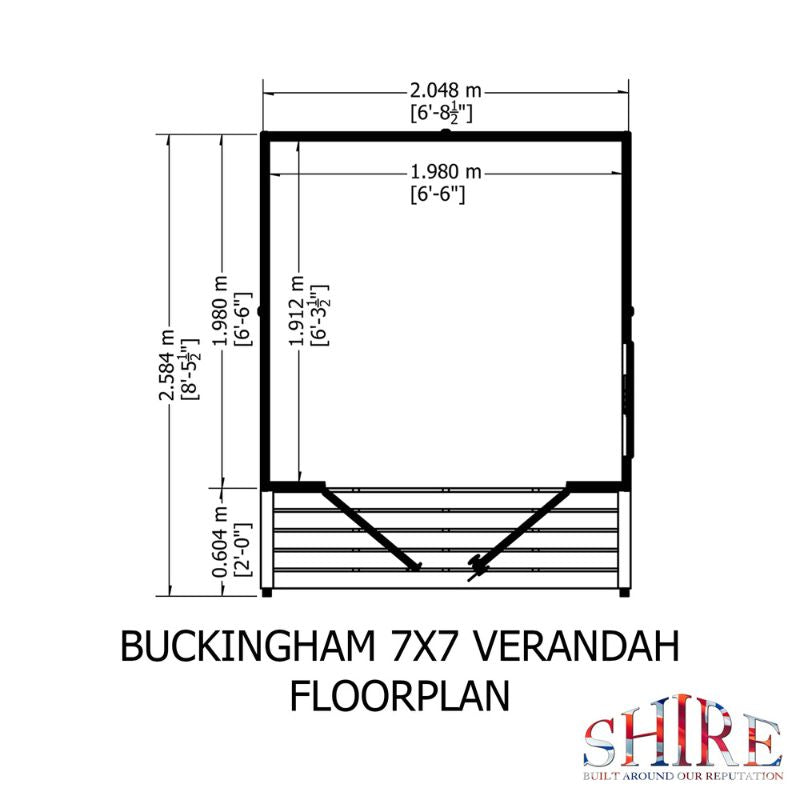 Shire Buckingham and Veranda 7X10 Summerhouse
