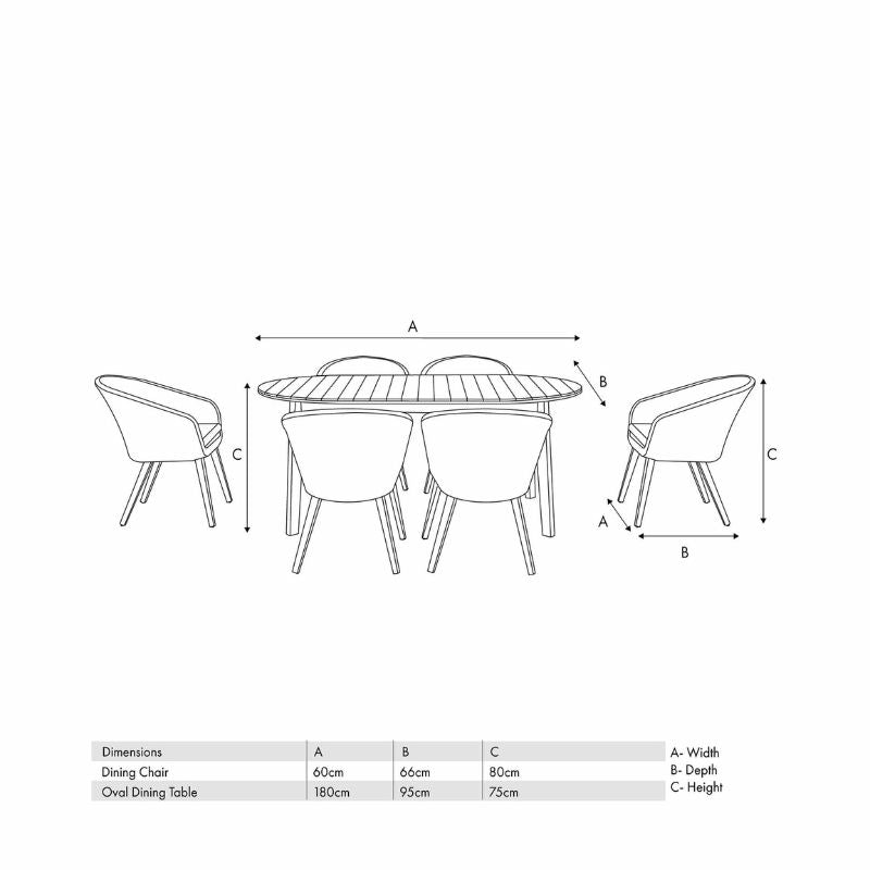 Pacific Lifestyle - Cabon Outdoor 6 Seater Dining Set