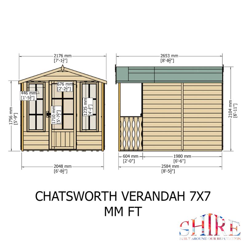 Shire Chatsworth and Veranda 7X10 Summerhouse