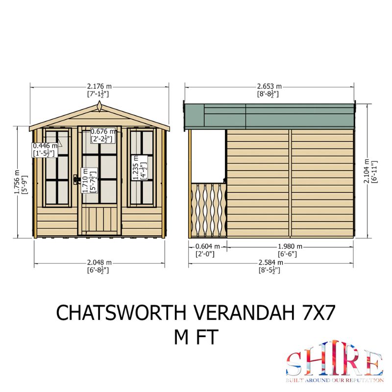 Shire Chatsworth and Veranda 7X10 Summerhouse