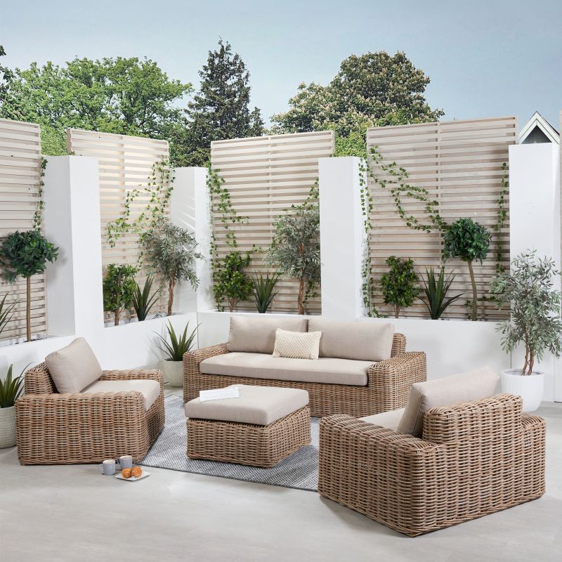Pacific Lifestyle - Como Natural Antique Outdoor Seating Set