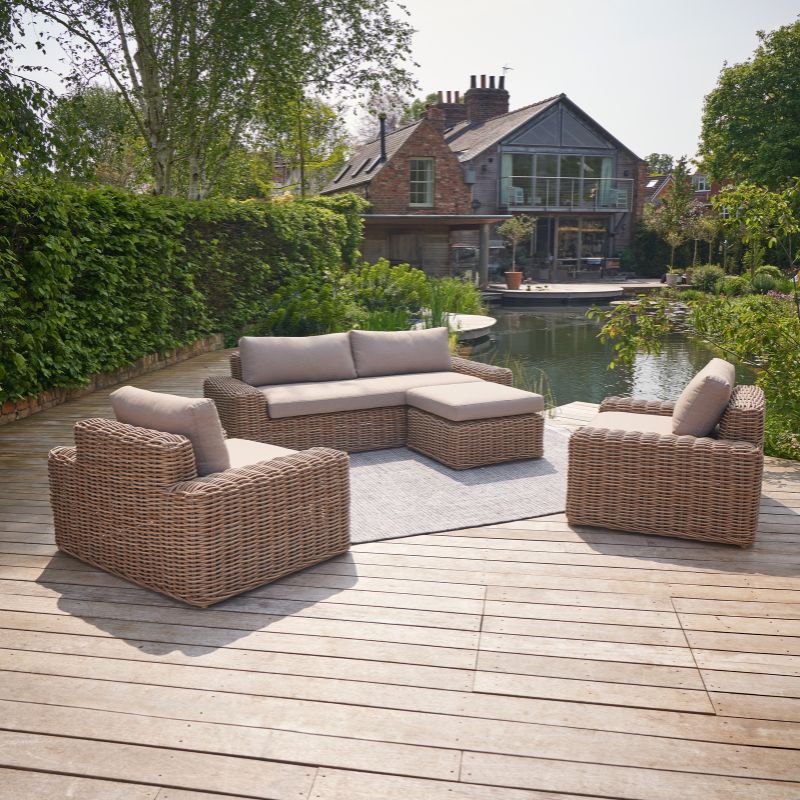 Pacific Lifestyle - Como Natural Antique Outdoor Seating Set