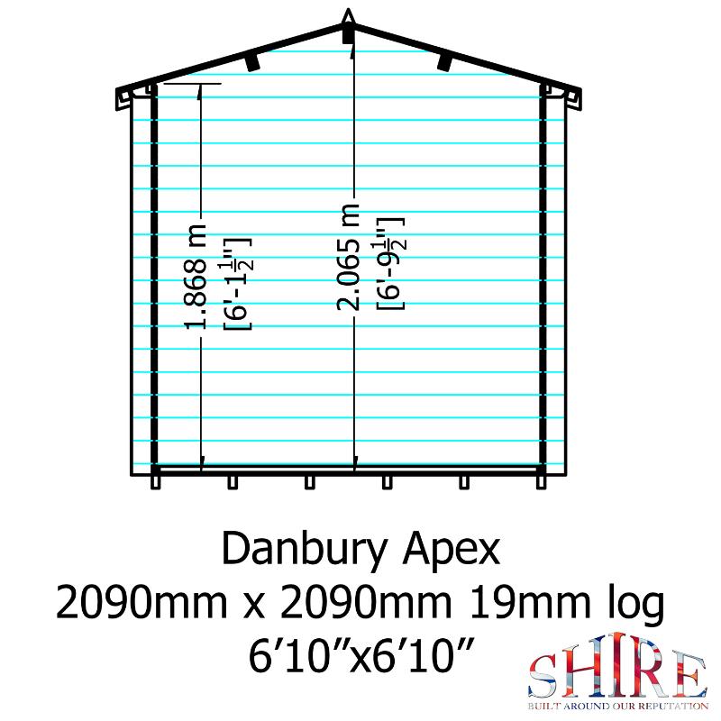 Shire Danbury 7x7 19mm Log cabin