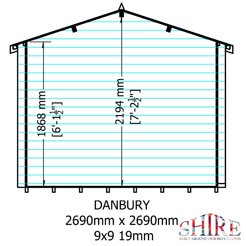 Shire Danbury 9x9 19mm Log cabin