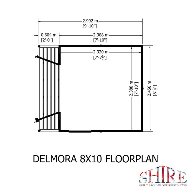 Shire Delmora 8x10 including Verandah Summerhouse