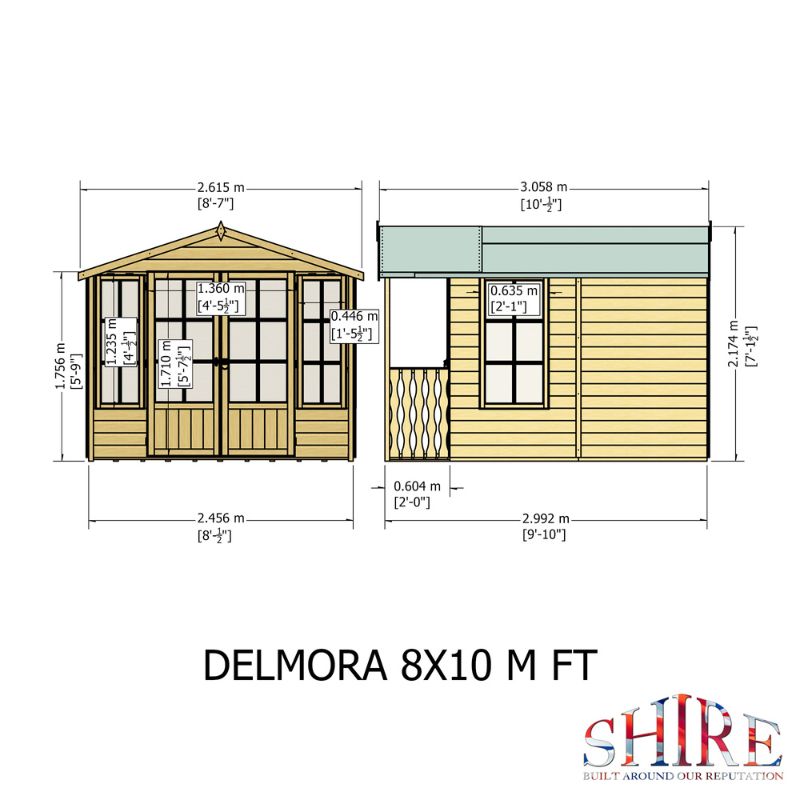 Shire Delmora 8x10 including Verandah Summerhouse