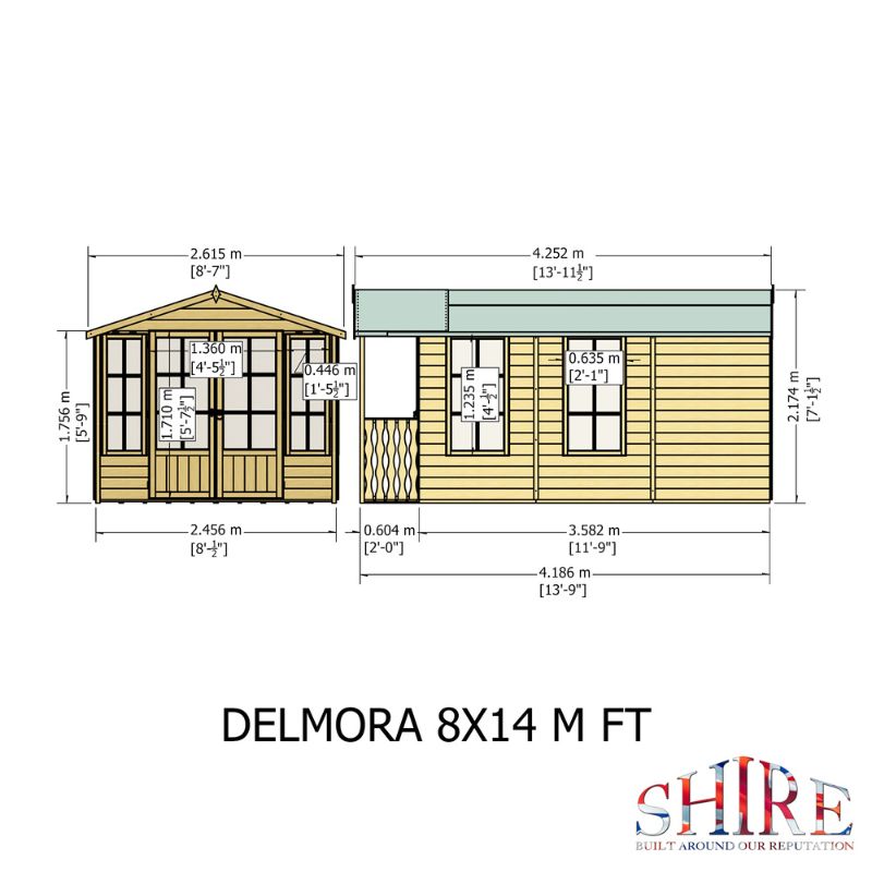 Shire Delmora 8x14 including Verandah Summerhouse