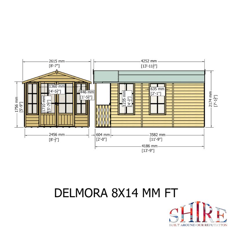 Shire Delmora 8x14 including Verandah Summerhouse