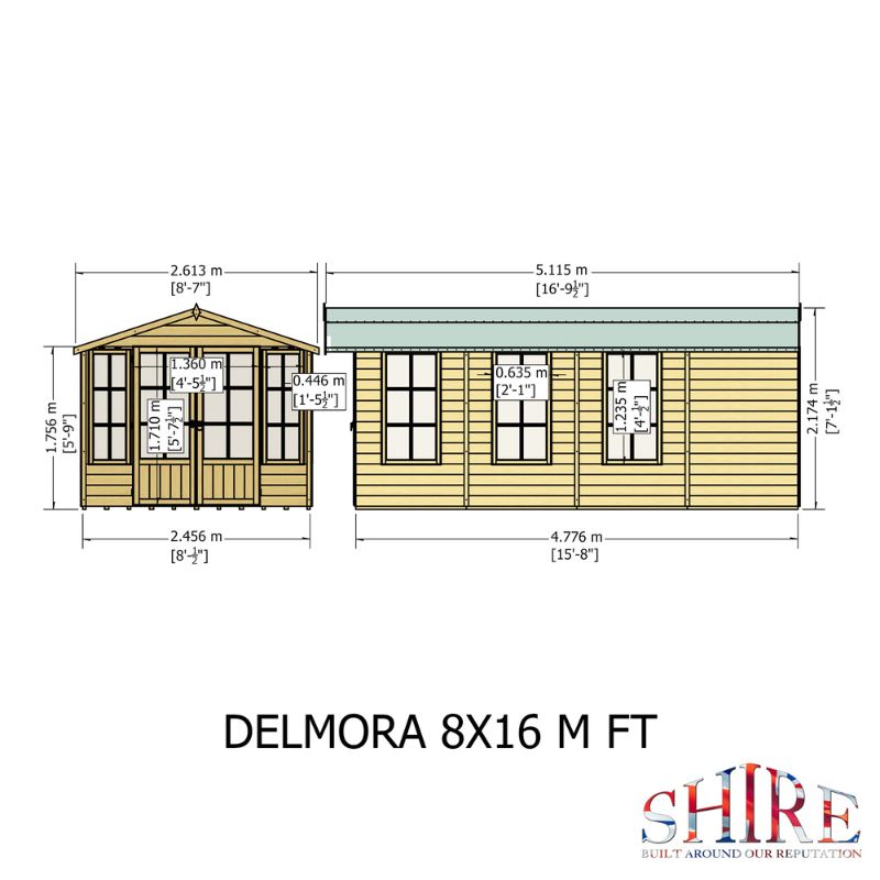 Shire Delmora 8x16 Summerhouse