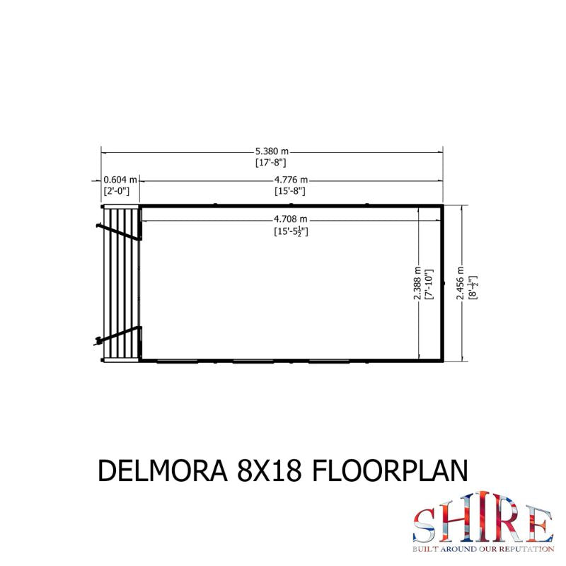 Shire Delmora 8x18 including Verandah Summerhouse